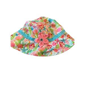 Disney Little Mermaid Kids Bucket Hat Pink‎ Flower Beach Sun Cute